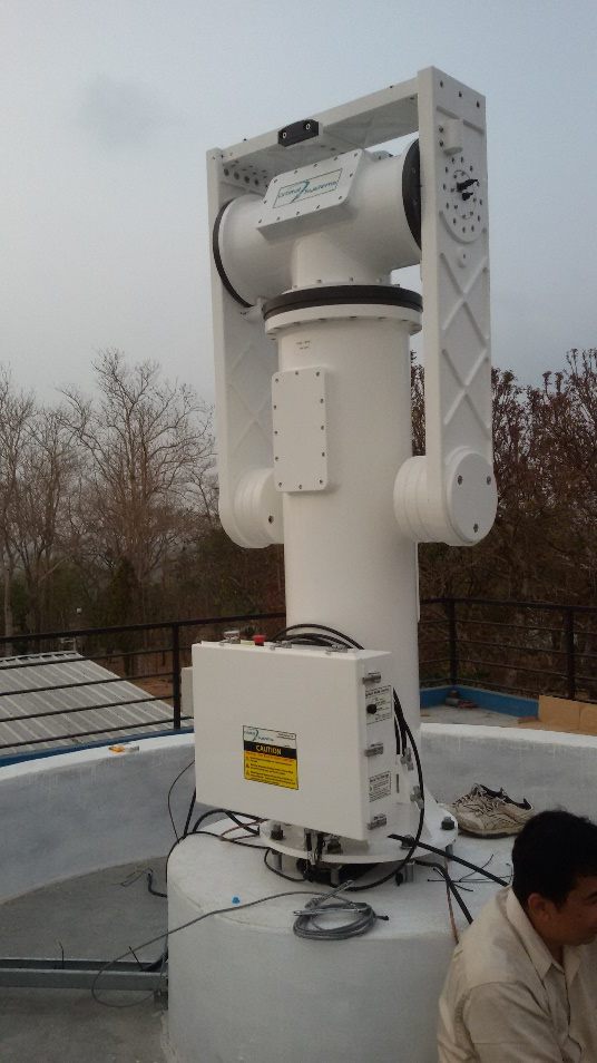 X-Band antenna pedestal with control panel