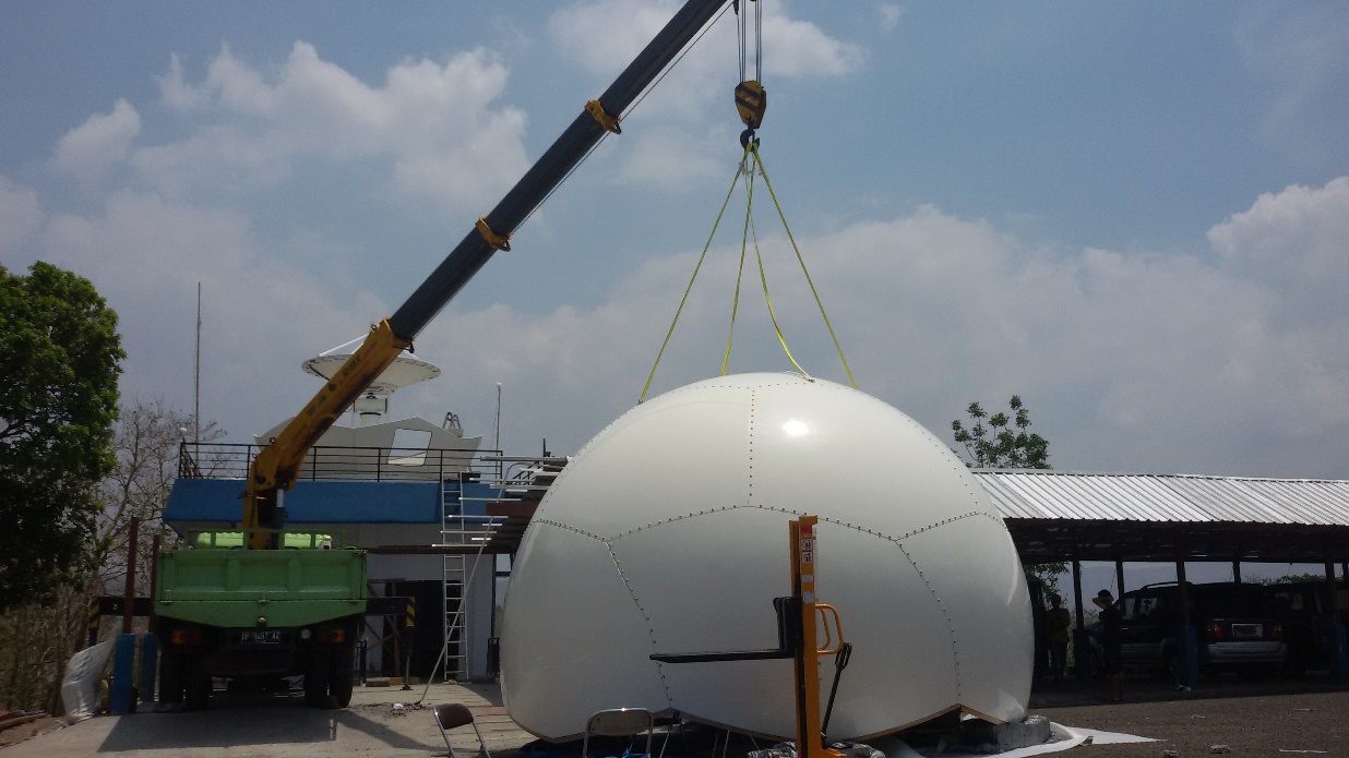 Team at the X-Band antenna installation site