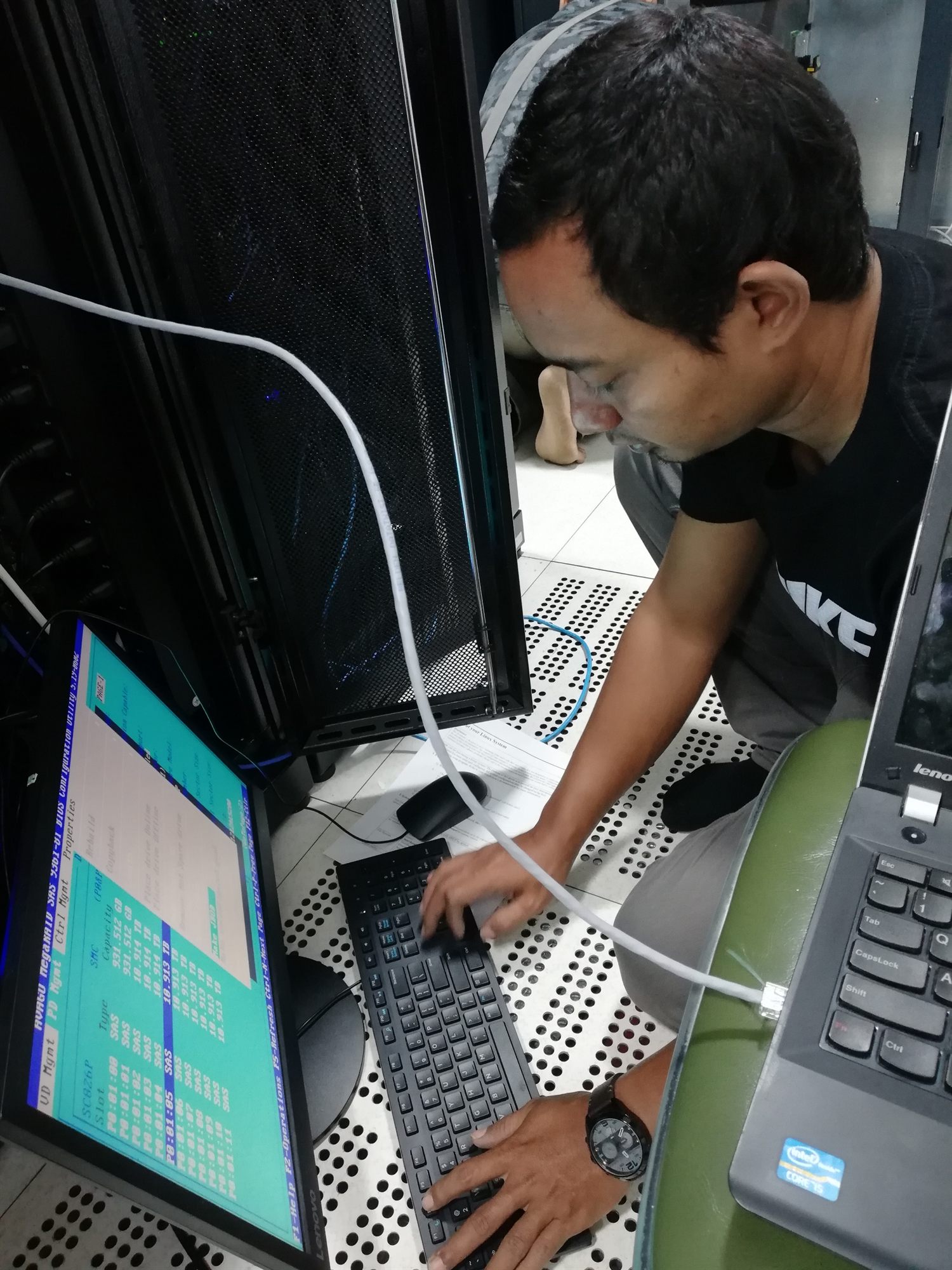 Storage server rack installed